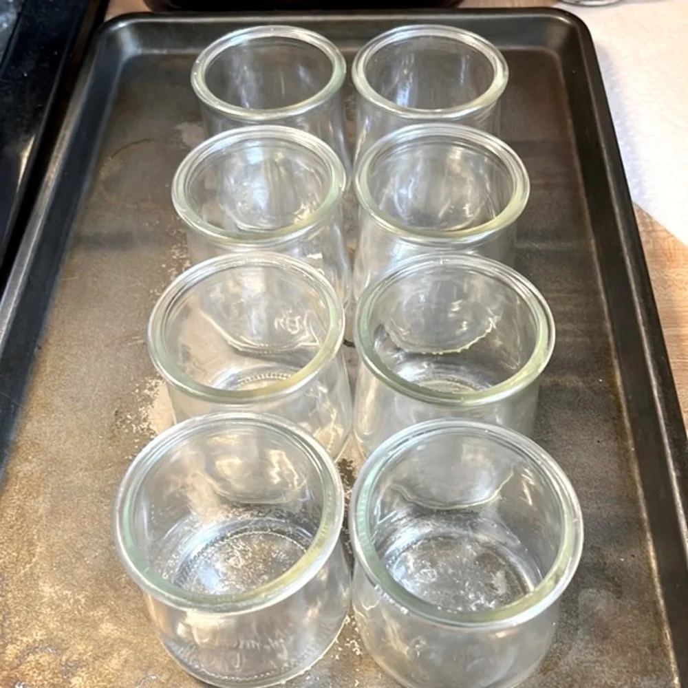 Oui yogurt empty glass jars, set of 8 pieces
